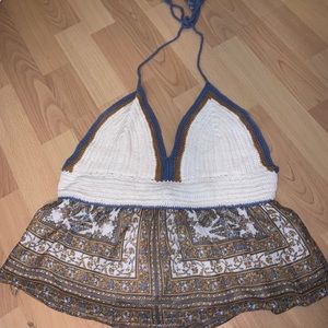 Halter knitted tank top